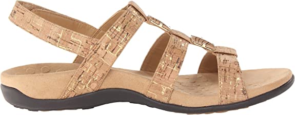 Vionic Women Rest Amber Adjustable Backstrap Sandal Ortho Arch Support Gold Cork - Sandals & Flip Flopsvionic