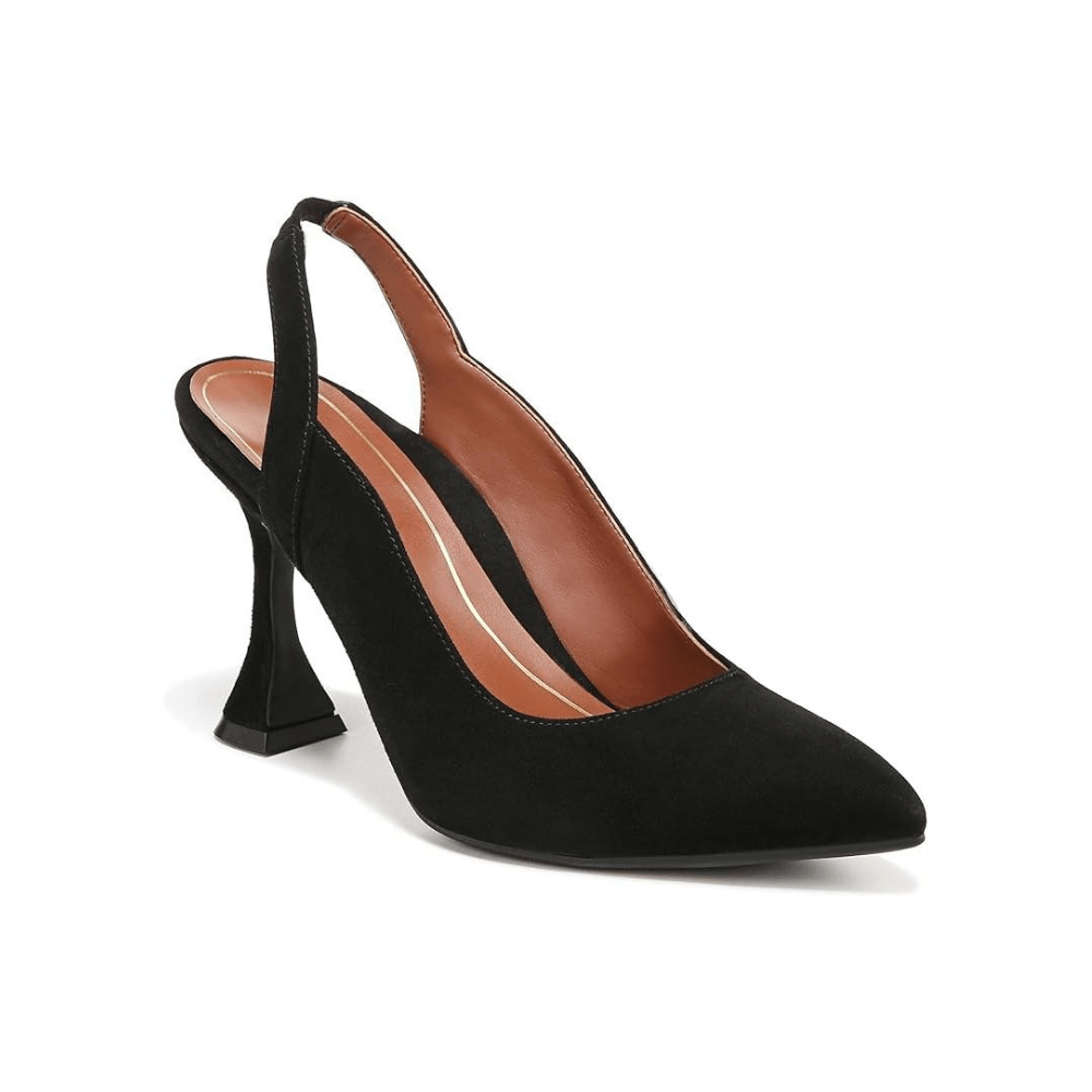 Vionic Women's Adalena Slingback Heeled Dress Shoe Black Suede 1