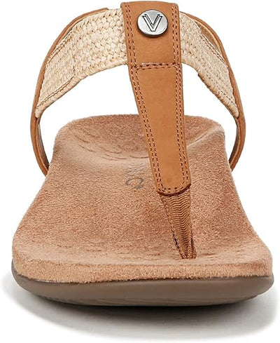 Vionic Women's Brea Heeled Sandal, Camel Nubuck Leather 4
