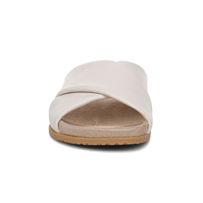 Vionic Women's Etna Orthotic Crossover Slide Sandals - Sea Salt Leather 3