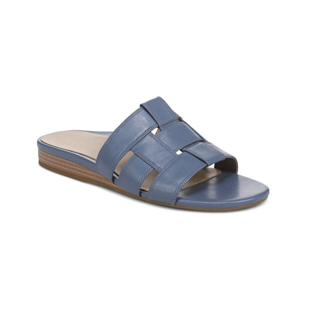 Vionic Women's Glendora Slide Sandal - Pacific Blue Leather 1