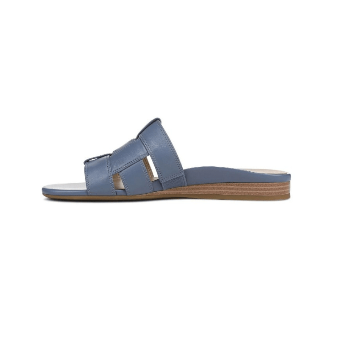 Vionic Women's Glendora Slide Sandal - Pacific Blue Leather 8
