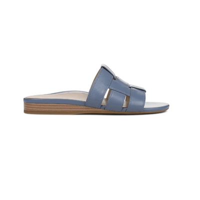 Vionic Women's Glendora Slide Sandal - Pacific Blue Leather 6