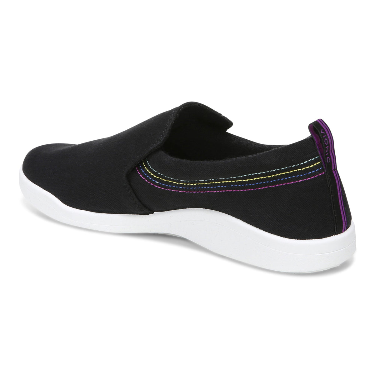 Vionic Women's Marshall Black Canvas Slip On Orthotic Sneaker Shoes - Women's ShoesVionic