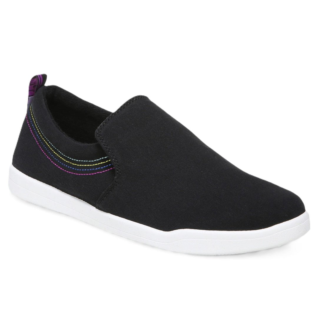 Vionic Women's Marshall Black Canvas Slip On Orthotic Sneaker Shoes - Women's ShoesVionic