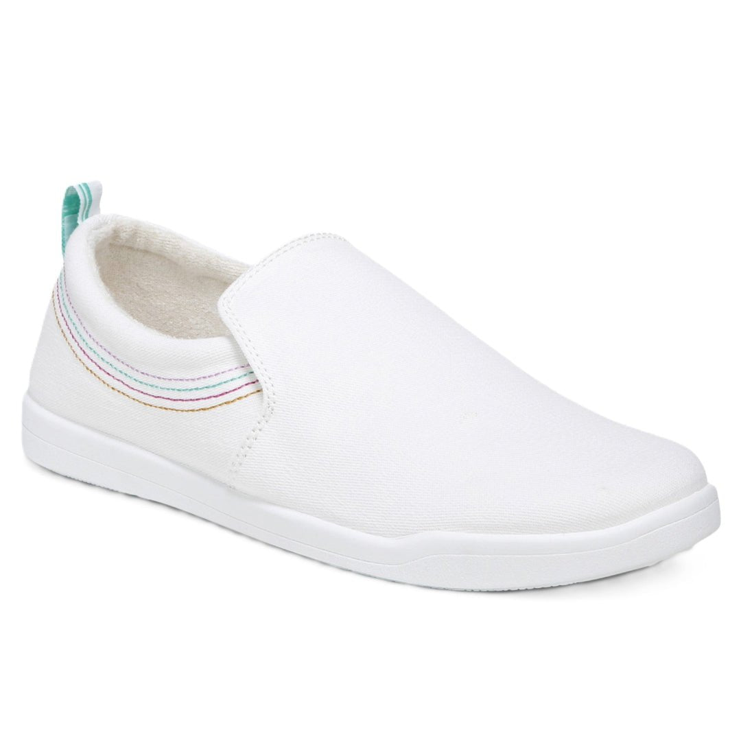 Vionic Women's Marshall White Canvas Slip On Orthotic Sneaker Shoes - Women's ShoesVionic