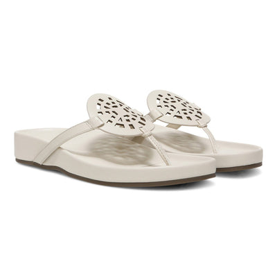 Vionic Women's Solari Sandal, Cream Leather 9