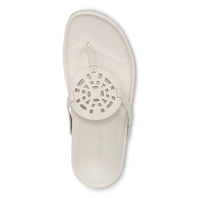 Vionic Women's Solari Sandal, Cream Leather 6