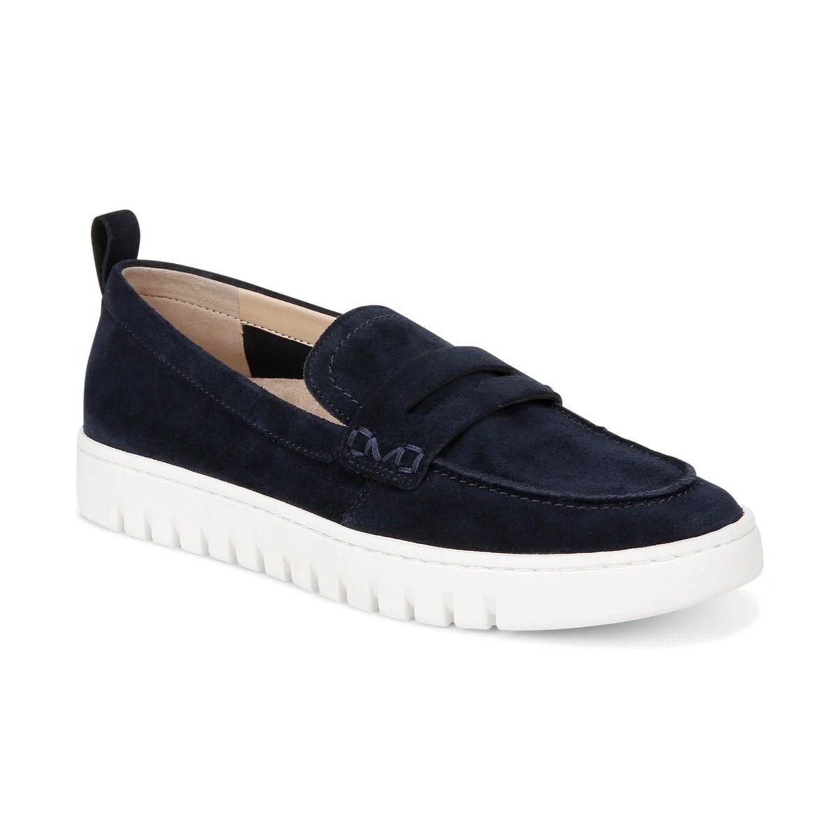 Vionic Women's Uptown Loafer Navy / White Suede Shoes 1