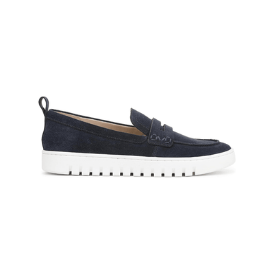 Vionic Women's Uptown Loafer Navy / White Suede Shoes 4