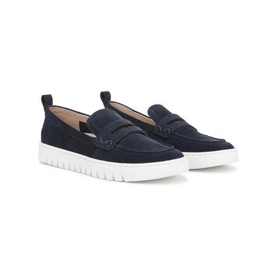 Vionic Women's Uptown Loafer Navy / White Suede Shoes 3