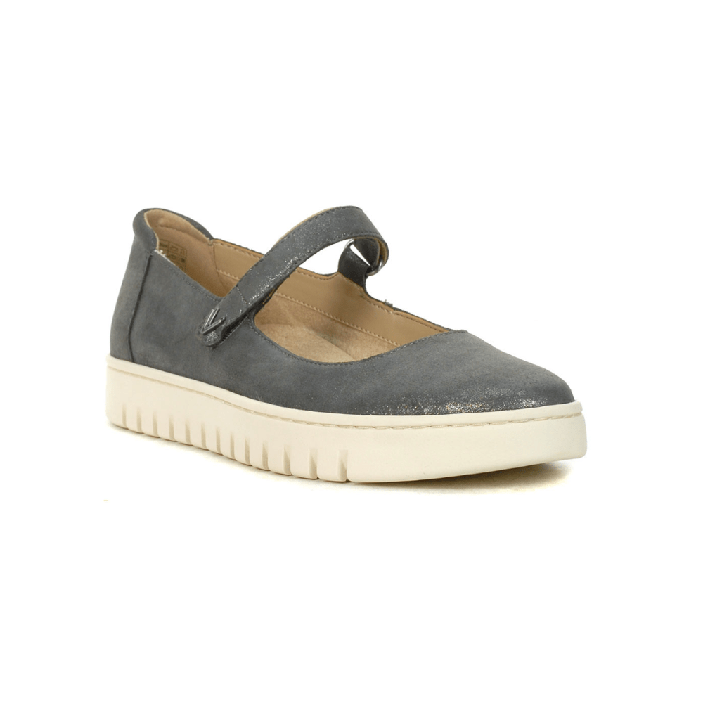 Vionic Women's Uptown Mary Jane Silver Suede Flat 1