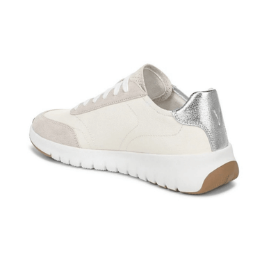 Vionic Women's Uptown Sneaker - Ivory Leather/Silver 8