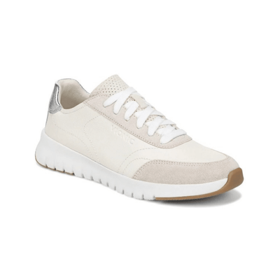 Vionic Women's Uptown Sneaker - Ivory Leather/Silver 1