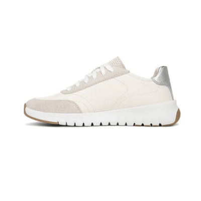 Vionic Women's Uptown Sneaker - Ivory Leather/Silver 6
