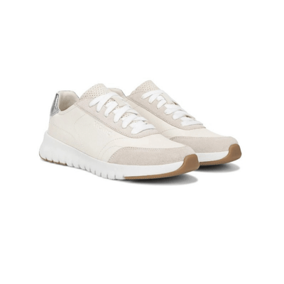 Vionic Women's Uptown Sneaker - Ivory Leather/Silver 3