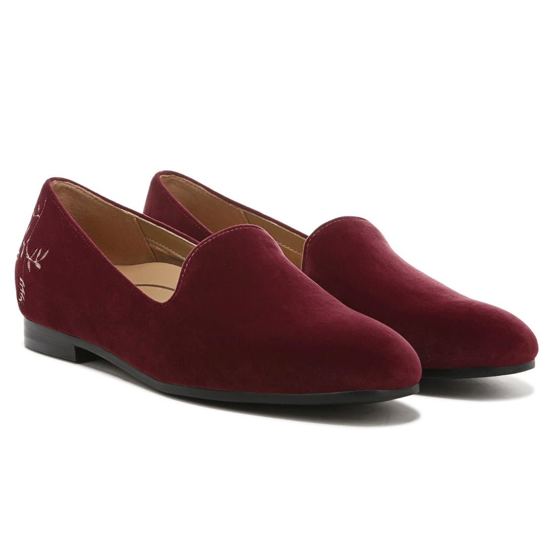 Vionic Women's Willa Slip On Casual Shiraz Velvet Casual Flat Shoe - Women's ShoesVionic