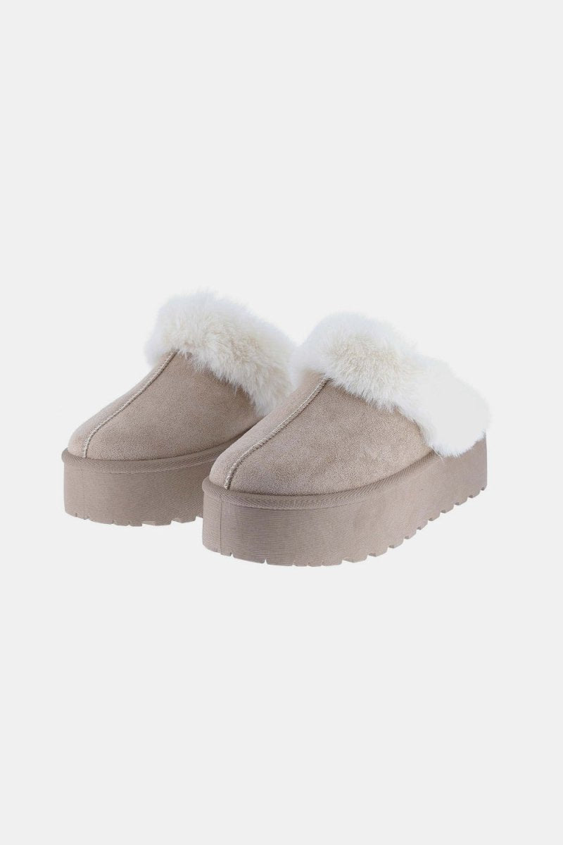 Weeboo Thick Bottom Fur Trim Snow Slippers - Women's SlipperWeeboo