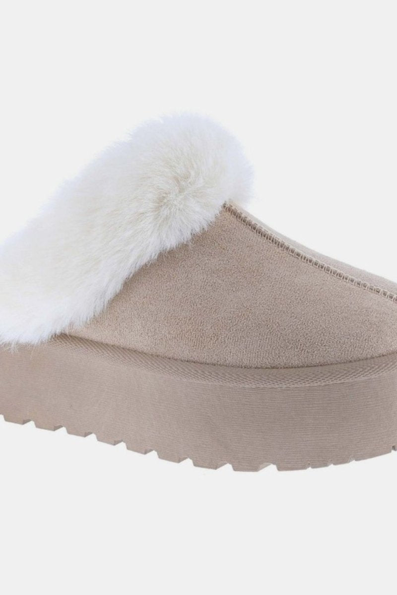 Weeboo Thick Bottom Fur Trim Snow Slippers - Women's SlipperWeeboo