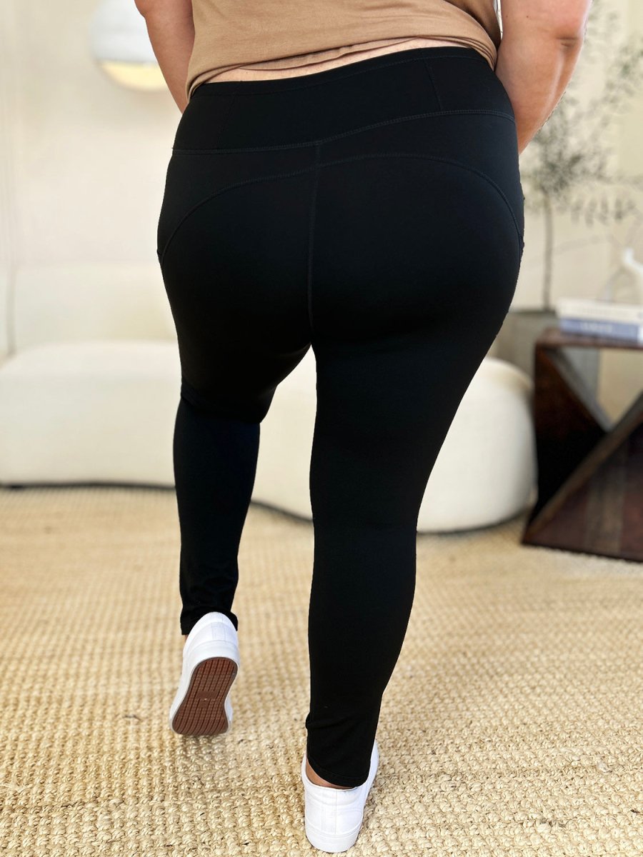 Wide Waistband Sports Leggings - Trendsi