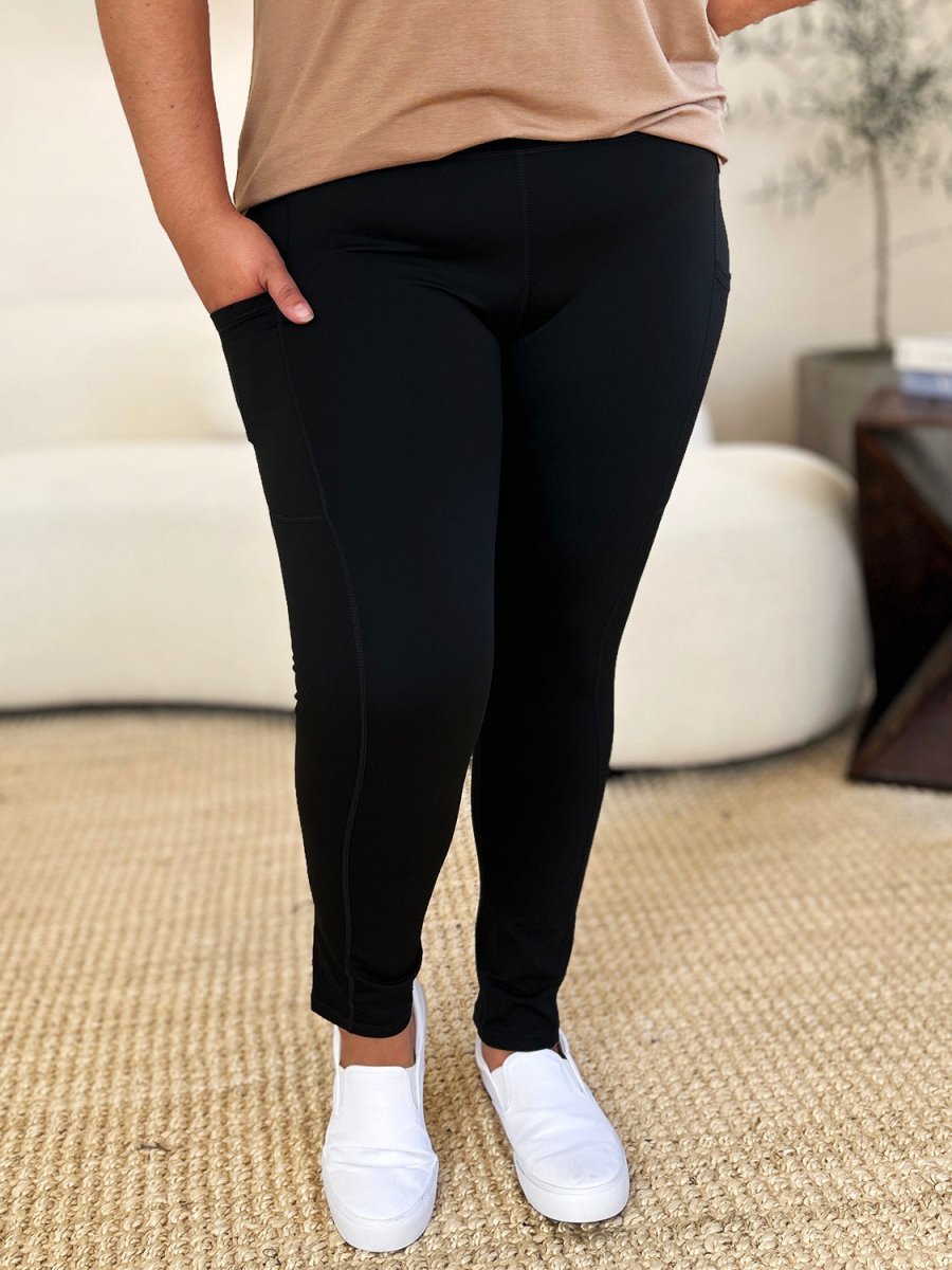 Wide Waistband Sports Leggings - Trendsi