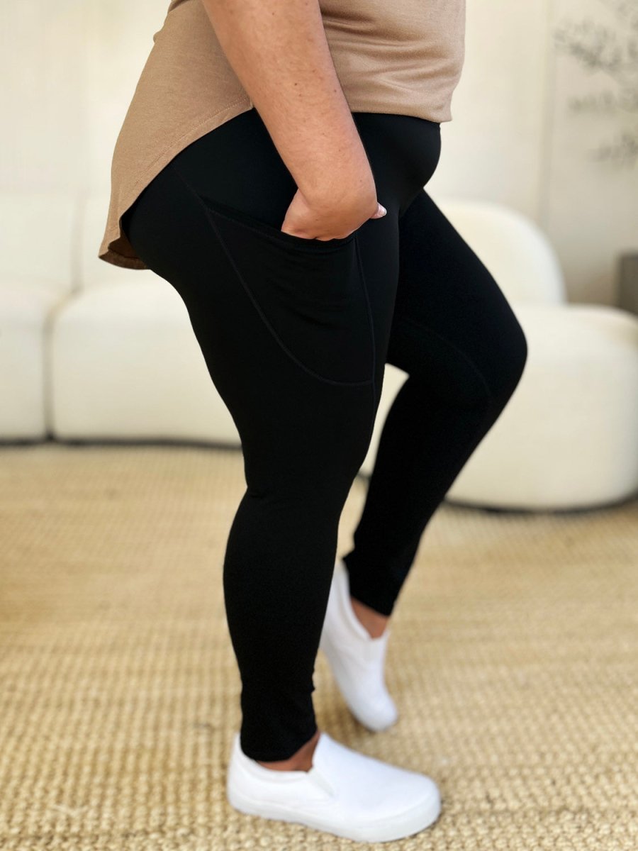 Wide Waistband Sports Leggings - Trendsi