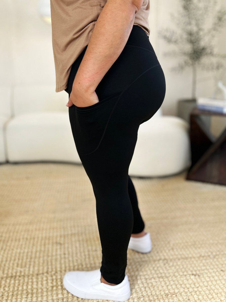 Wide Waistband Sports Leggings - Trendsi