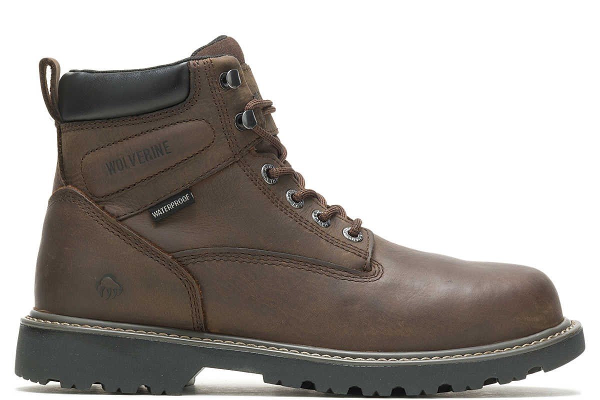 Wolverine Floorhand Dark Brown Waterproof 6" Men's Work Boot - Men's Work BootWolverine