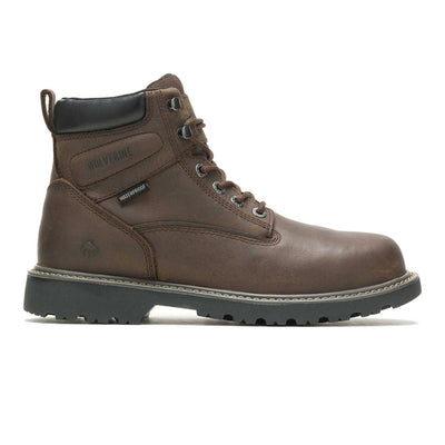 Wolverine Men's Floorhand Steel Toe 6" Waterproof Dark Brown Work Boot W10633 1