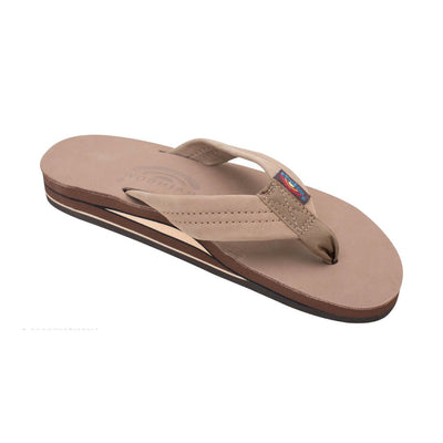 Women's Rainbow Sandal Double Layer Sandal Wide Strap Dark Brown 1