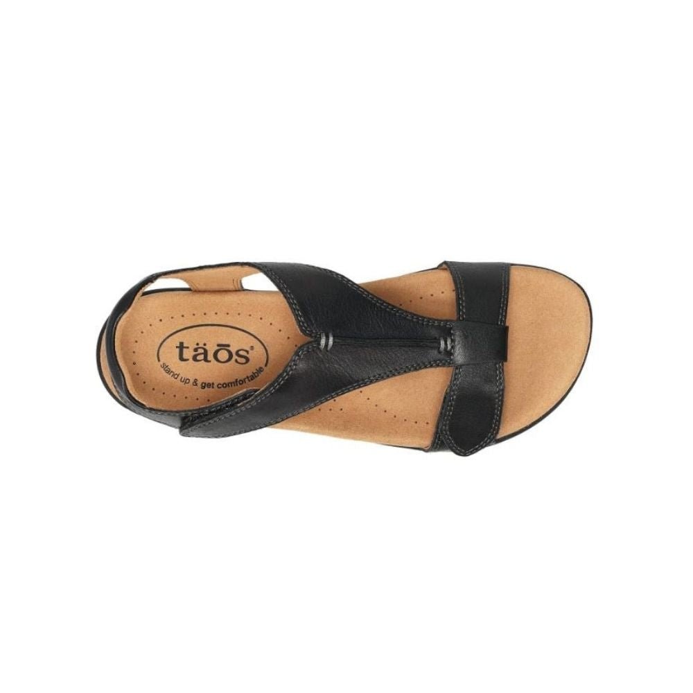 Women's Taōs The Show Leather Support Sandals - Black 7