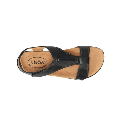 Women's Taōs The Show Leather Support Sandals - Black 7