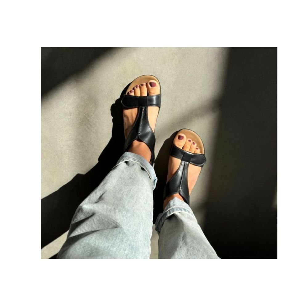 Women's Taōs The Show Leather Support Sandals - Black 4