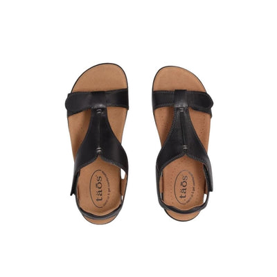 Women's Taōs The Show Leather Support Sandals - Black 3