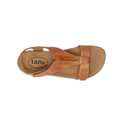 Women's Taos The Show Leather Support Sandals - Caramel 4