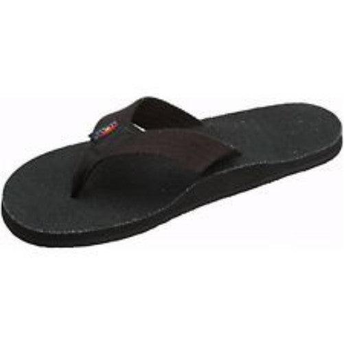 Rainbow Women's Hemp Single Layer Wide Strap 301 AHTS Black Sandals Flip Flops 6