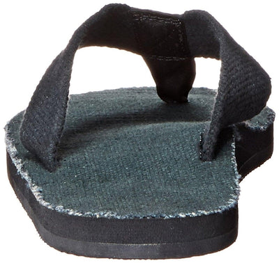 Rainbow Women's Hemp Single Layer Wide Strap 301 AHTS Black Sandals Flip Flops 3