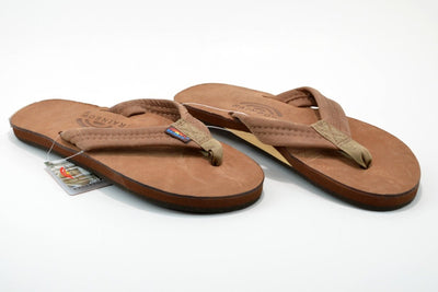Rainbow Women's Luxury Leather Wide Single Nogales Wood Brown Sandal 1